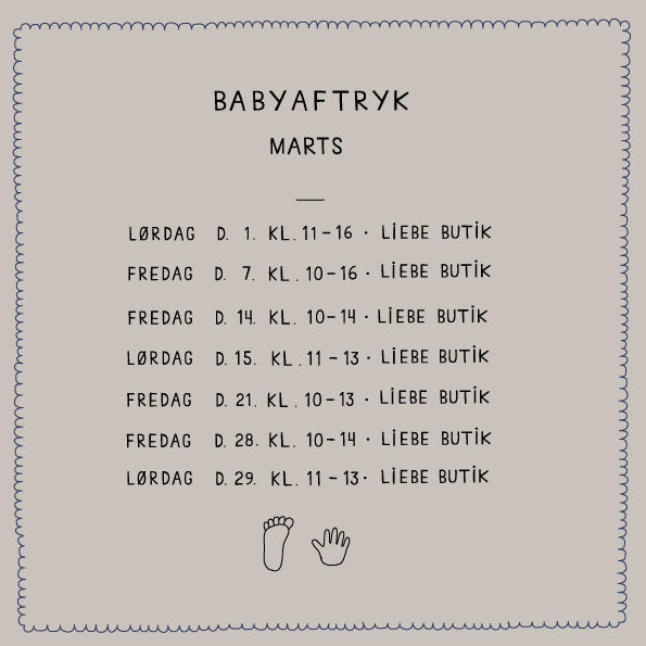 Babyaftryk  tider for marts